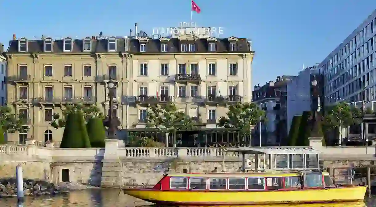 Lake Geneva is lined with some of the citys finest accommodation, including the Hotel dAngleterre.