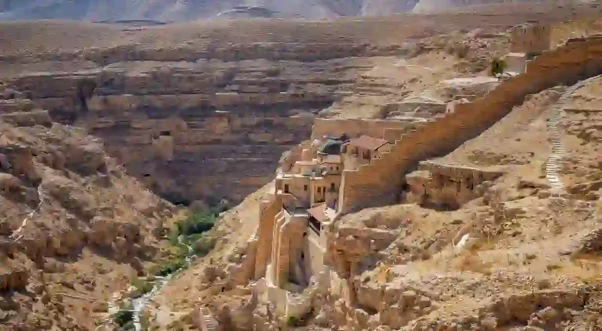 The Mar Saba is a monastery carved into a cliff overlooking the Kidron Valley