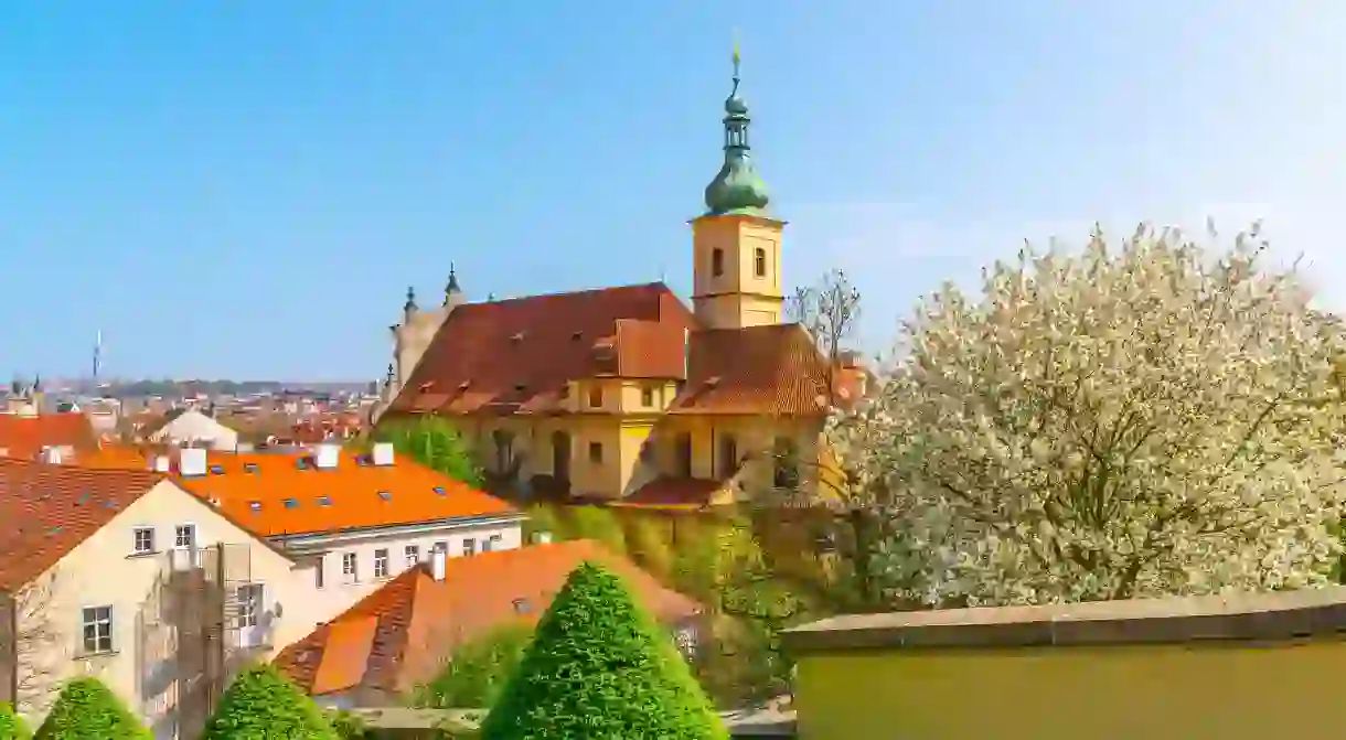 The Church of Our Lady Victorious is in the hillside Malá Strana neighbourhood, on the west bank of the Vltava