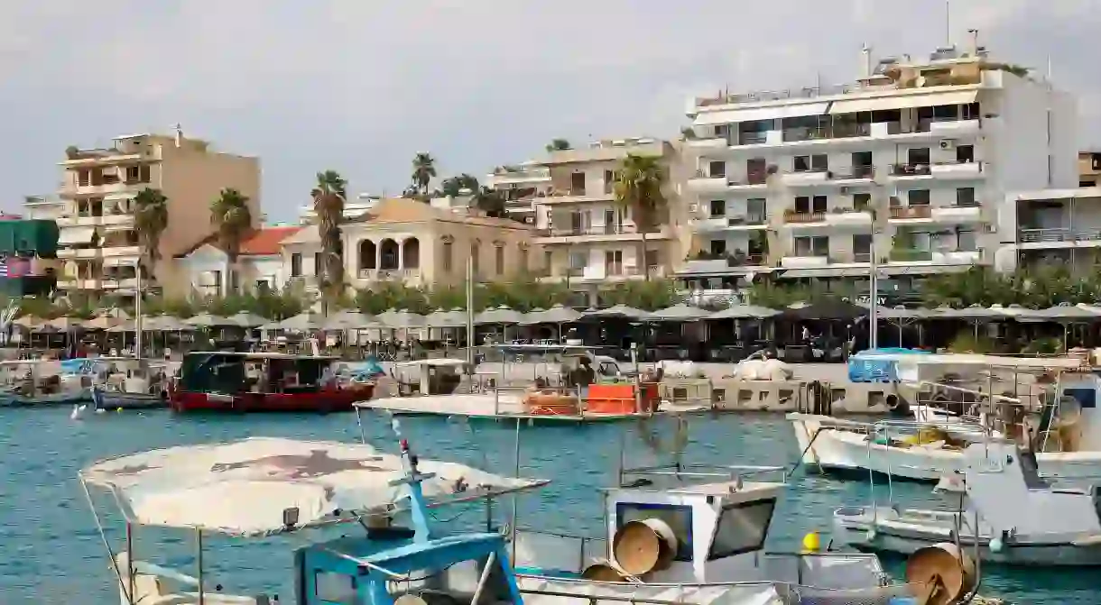 Kalamata, Messenia, Peloponnese, Greece - fishing boats in Kalamata harbor