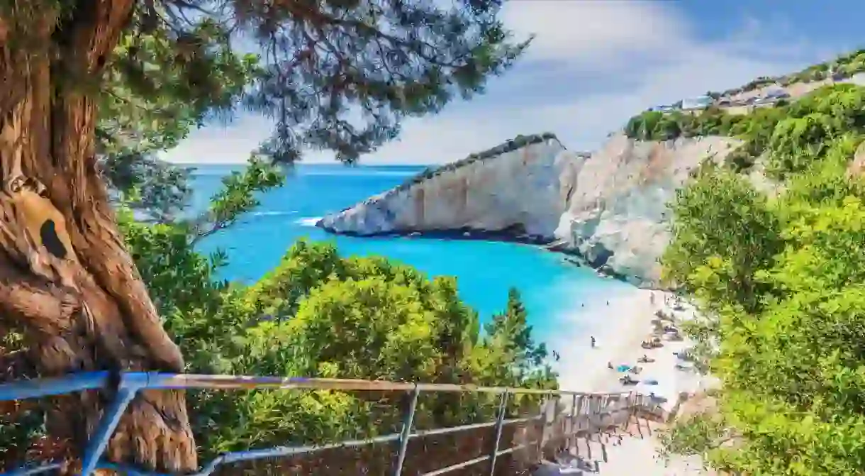 Porto Katsiki impresses with turquoise waters against a backdrop of white cliffs