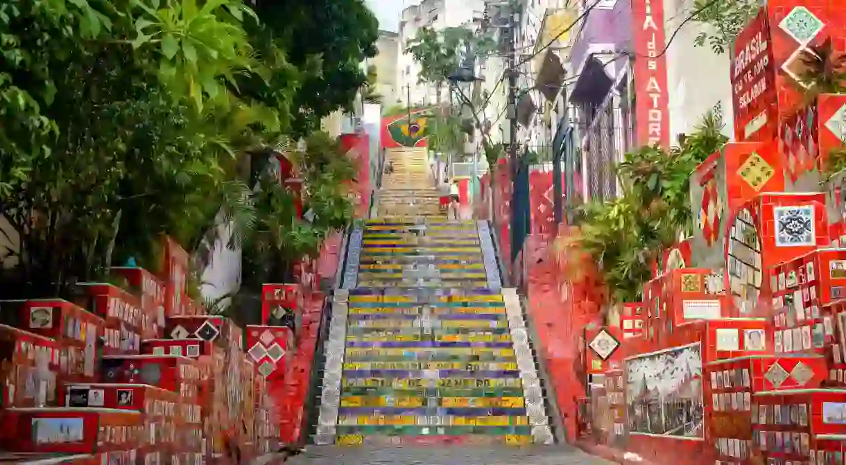 The Escadaria Selaron is an iconic spot for a photo in Lapa, Rio de Janeiro