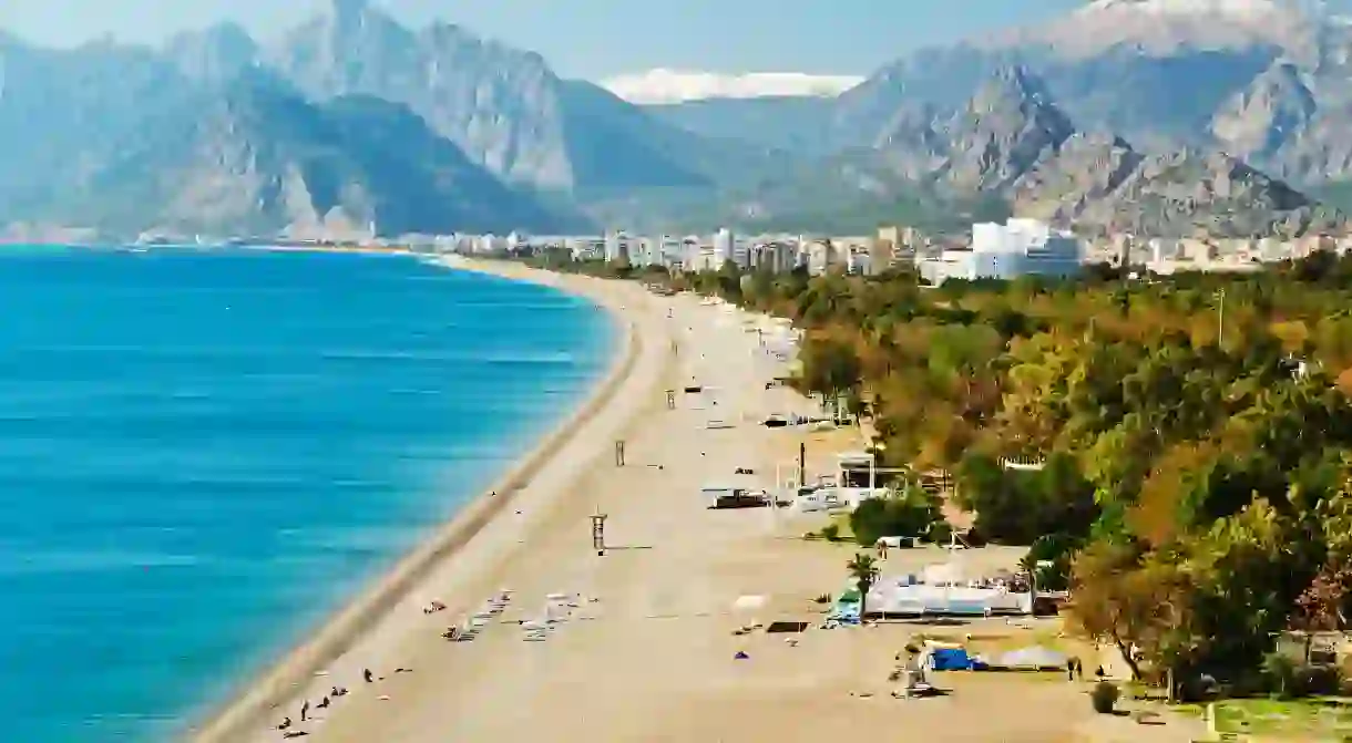 Konyaaltı Beach is one of the most popular in Antalya