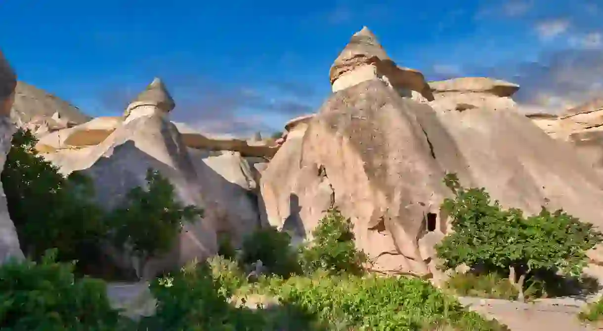 Cappadocia is home to tall, cone-shaped rock formations