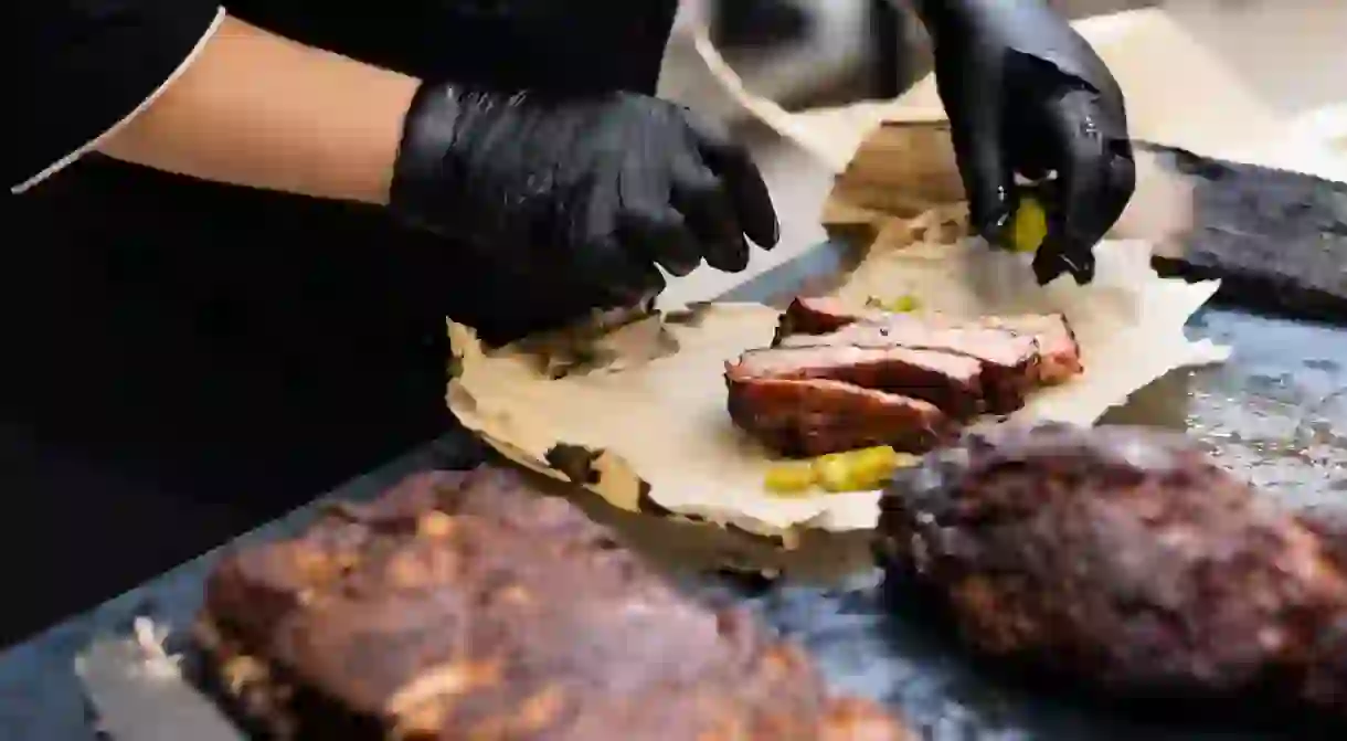 Thick slabs of smoked pork ribs are a staple in Americas Southern states