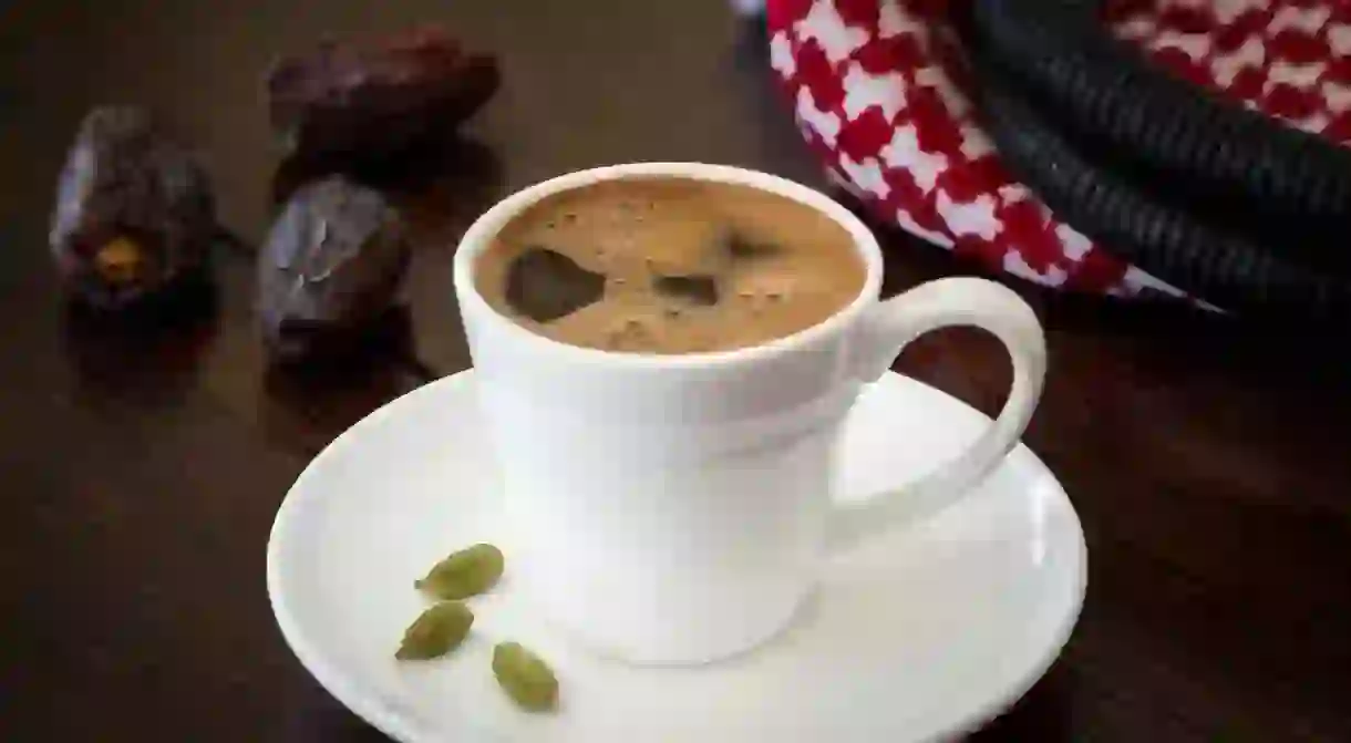 HCGGCJ Turkish coffee with dates and cardamom, Jordanian afternoon.. Image shot 12/2016. Exact date unknown.