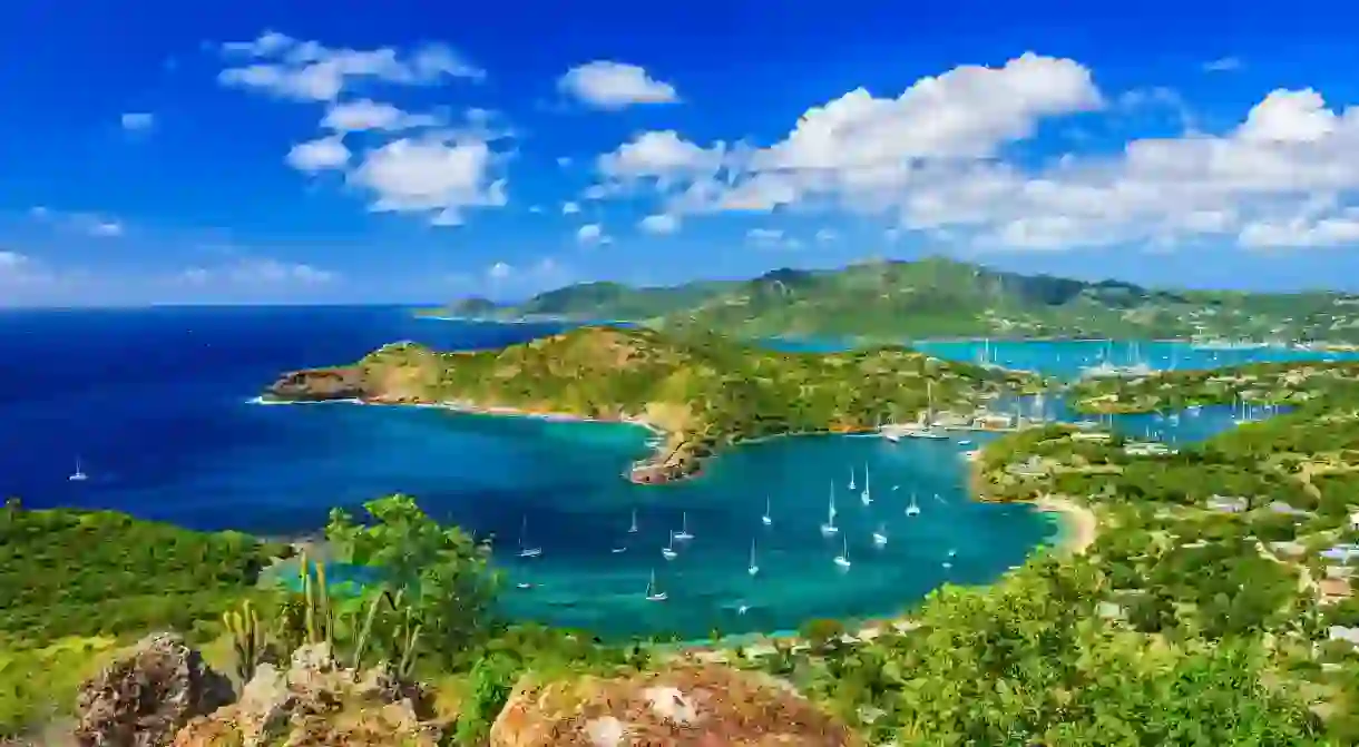 Its easy to get to Antigua from the US mainland; once youre here, enjoy this view over English Harbour