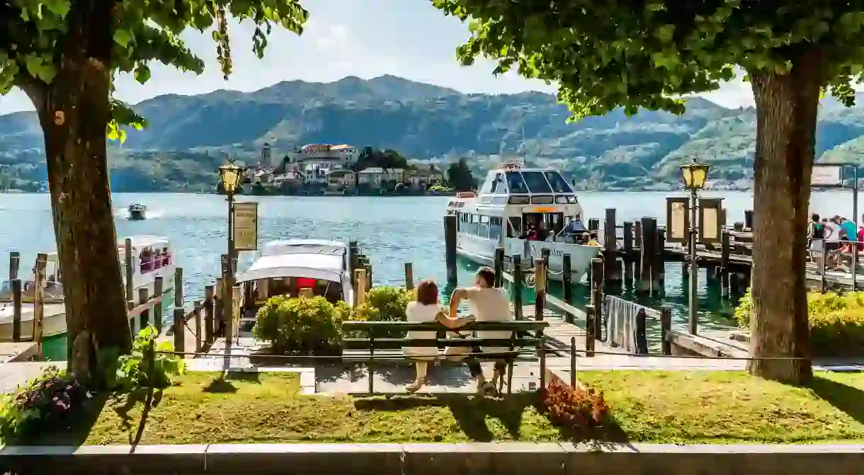 Isola San Giulio in Lake Orta is dominated by an ancient basilica popular with tourists