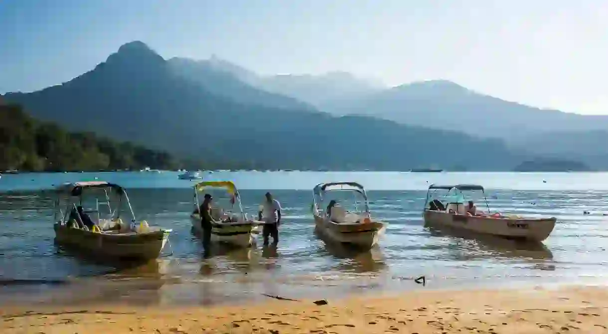 Boat trips are a popular way to spend a day in the waters off Ilha Grande