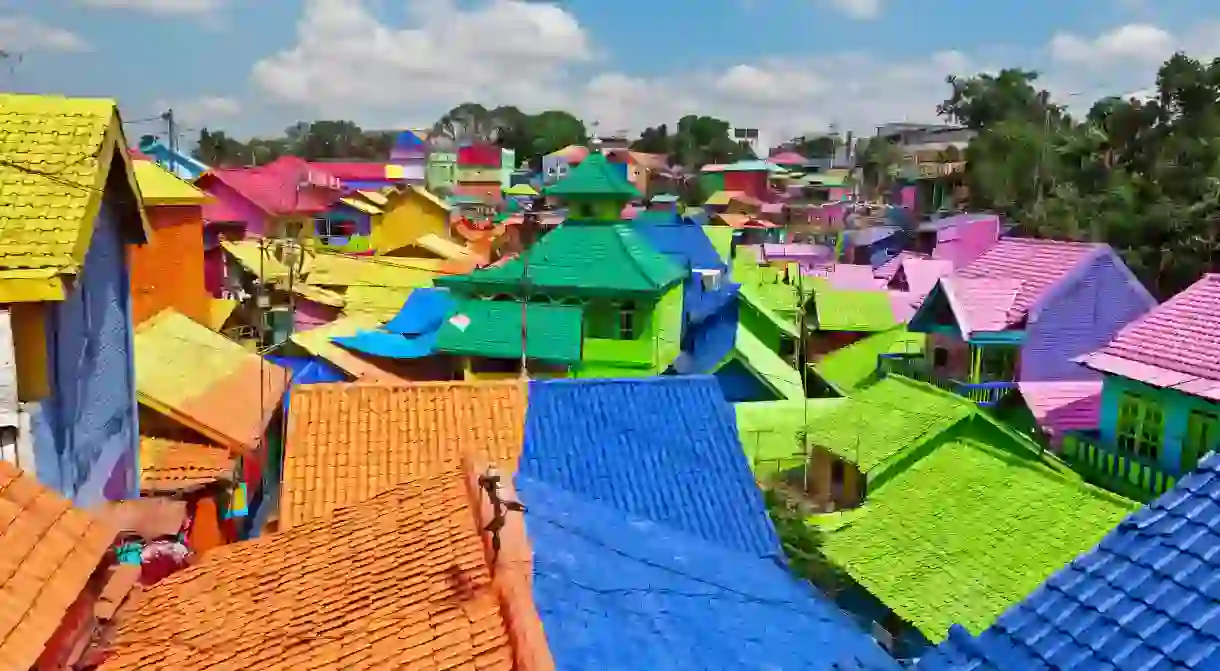 The colourful tiled roofs of Jodipan village are an insight to the vibrant style of Malang