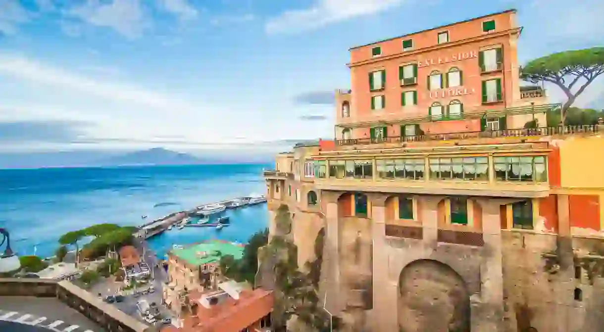 Vittorias Bar in Sorrento offers Vesuvius views with your vino