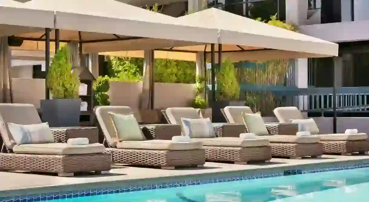 The Domain Hotel offers a heated pool after your business is done at the nearby tech firms