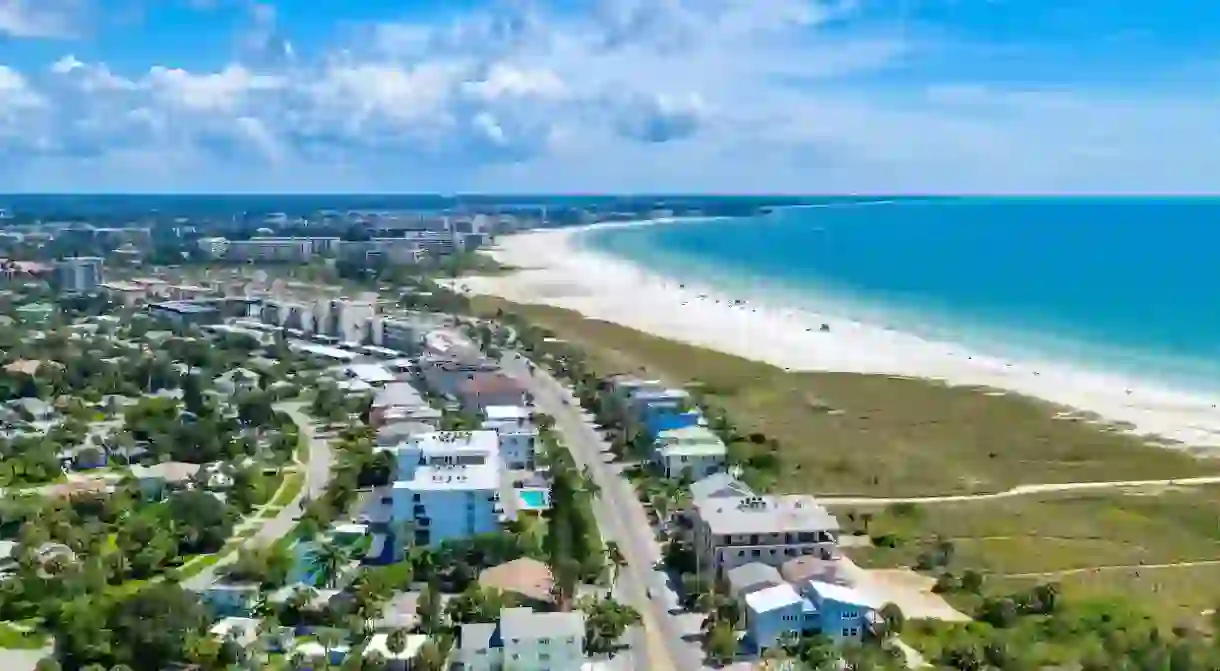 If you stay at the Ringling Beach House, you’ll be within a short stroll of the powdery sand