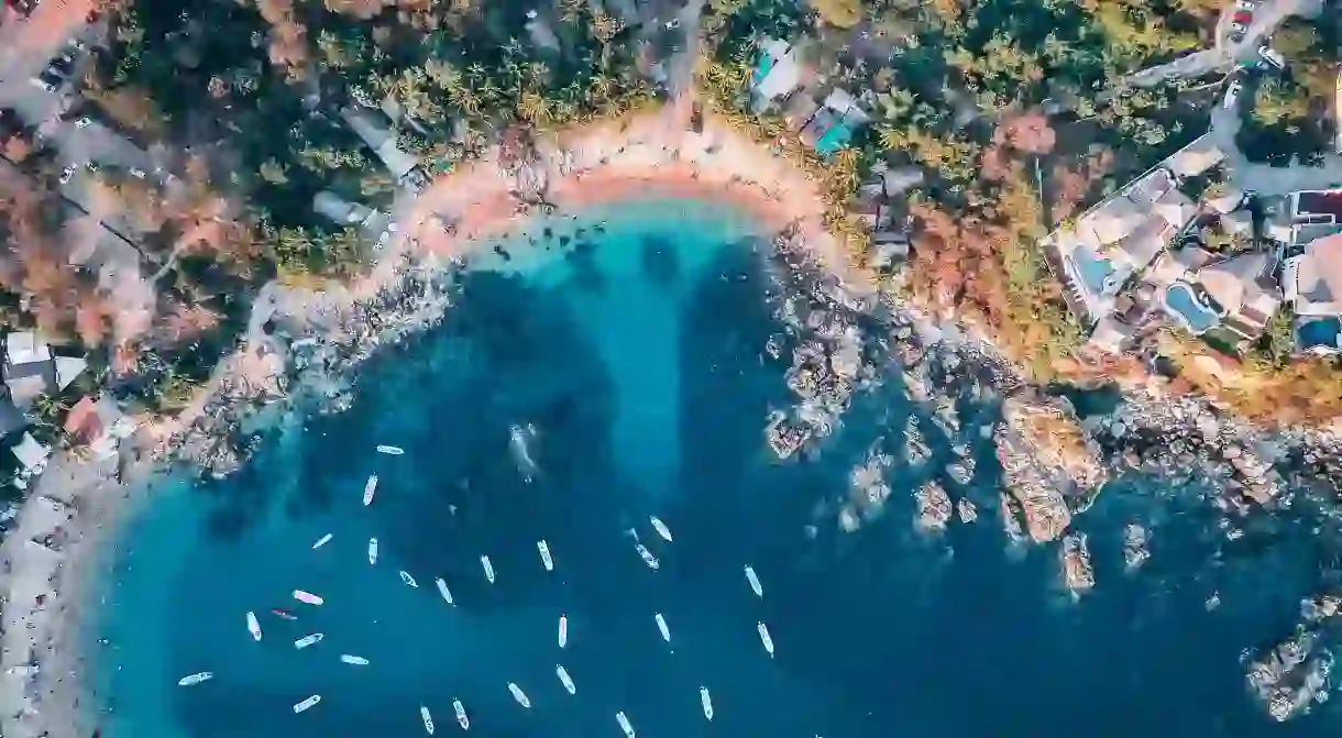 Puerto Angelito beach is perfect for soaking up the sunshine in Puerto Escondido, Mexico.