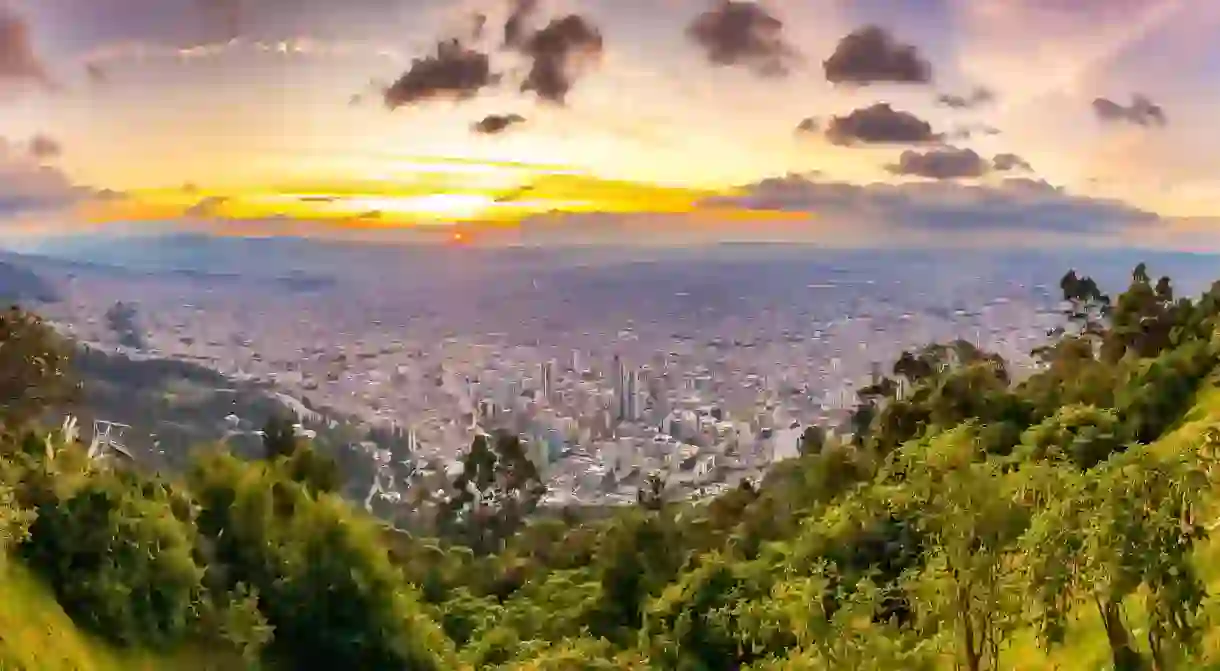 Monserrate gives you stunning views across Bogotá, Colombia