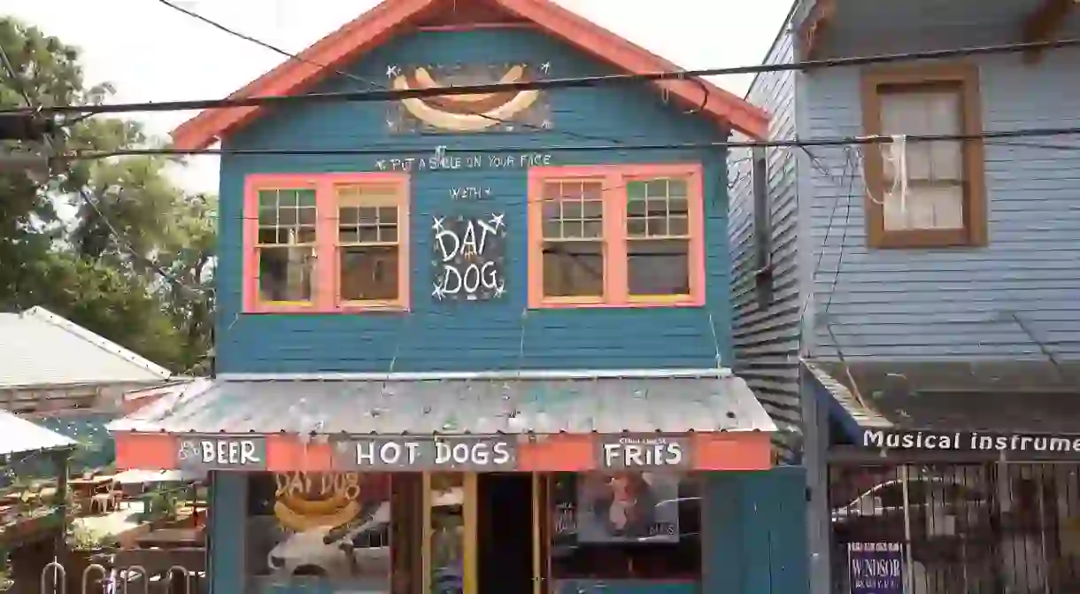 Try unique hot-dog dishes at Dat Dog on Magazine Street in New Orleans