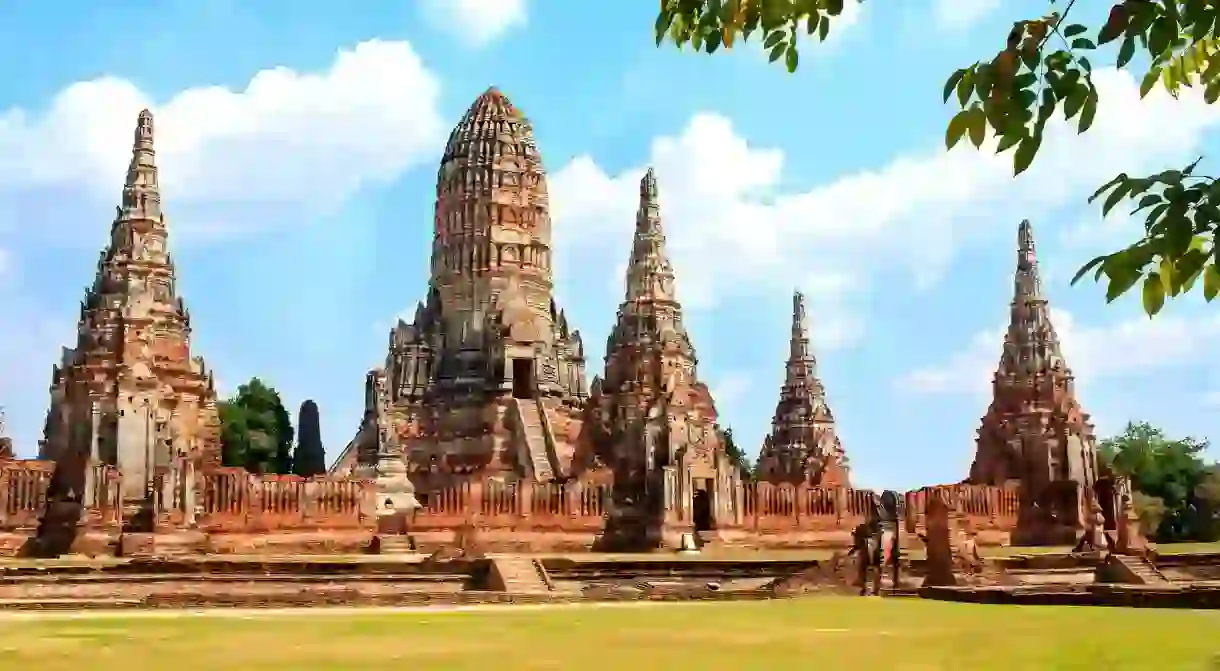 The pagodas of temple Wat Chai Watthanaram in Ayutthaya Historical Park are some of Thailands best preserved