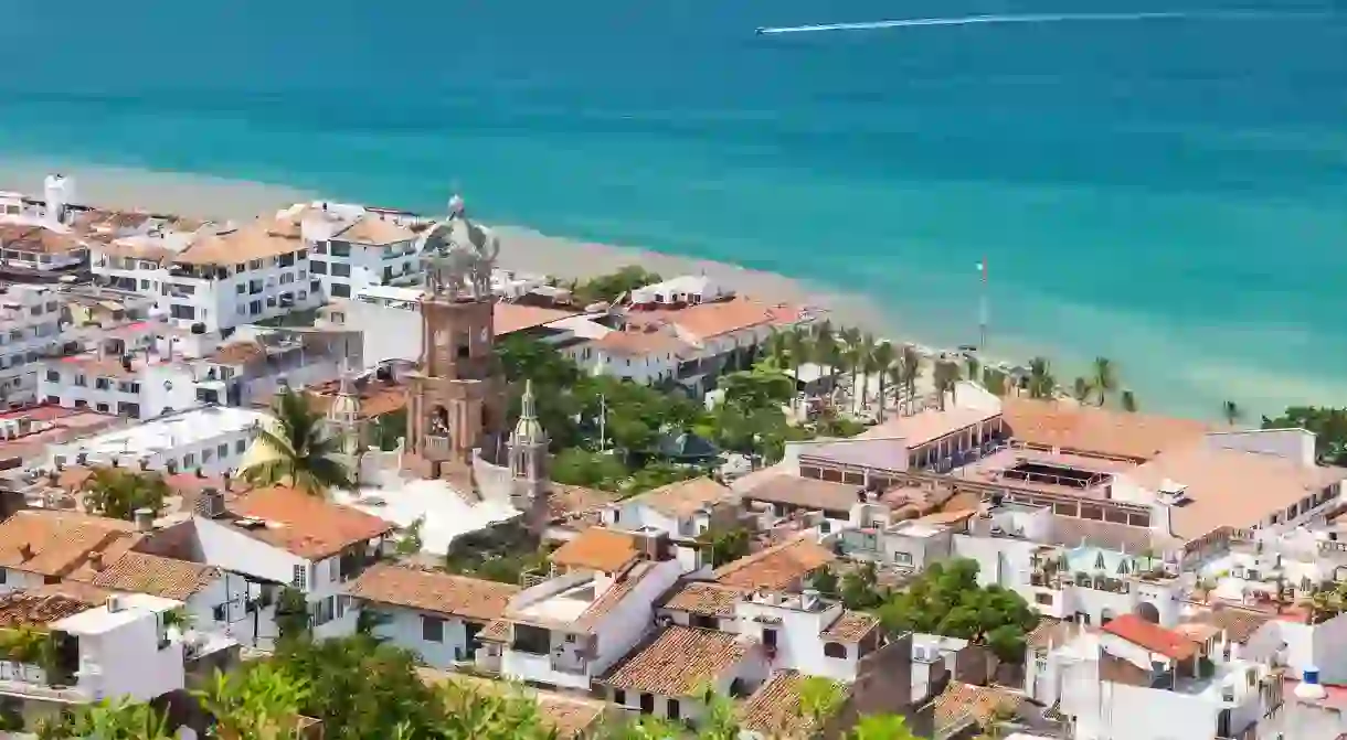 The Church of Our Lady of Guadalupe towers over downtown Puerto Vallarta