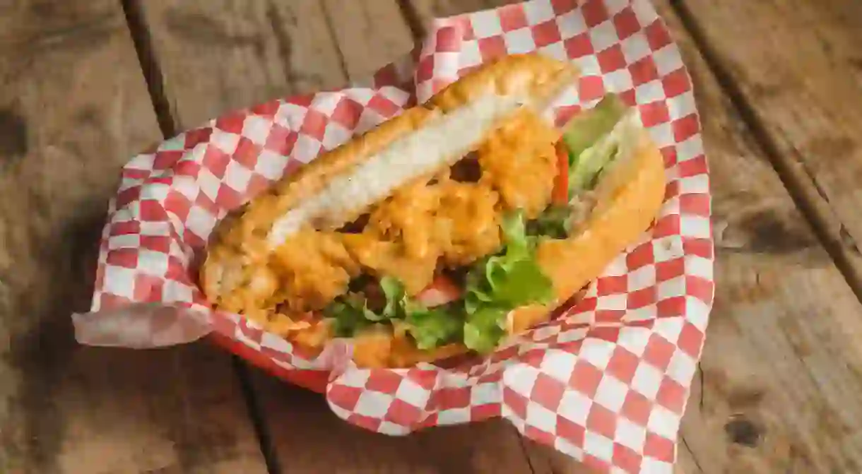 Po’boys come with a variety of fillings, including the classic fried shrimp