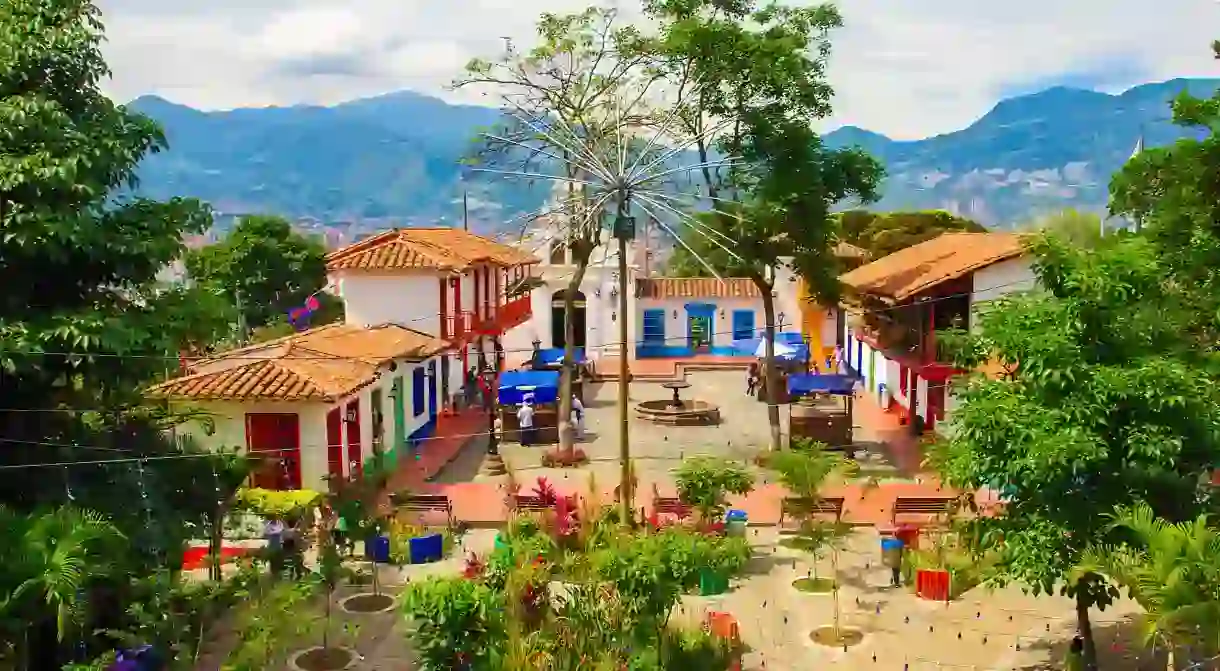 Pueblito Paisa is a replica historic town at the top of Nutibara Hill, Medellín