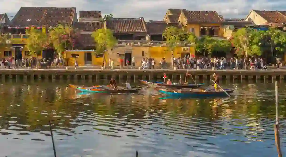 The Thu Bon river runs through the old historical heart of Hoi An