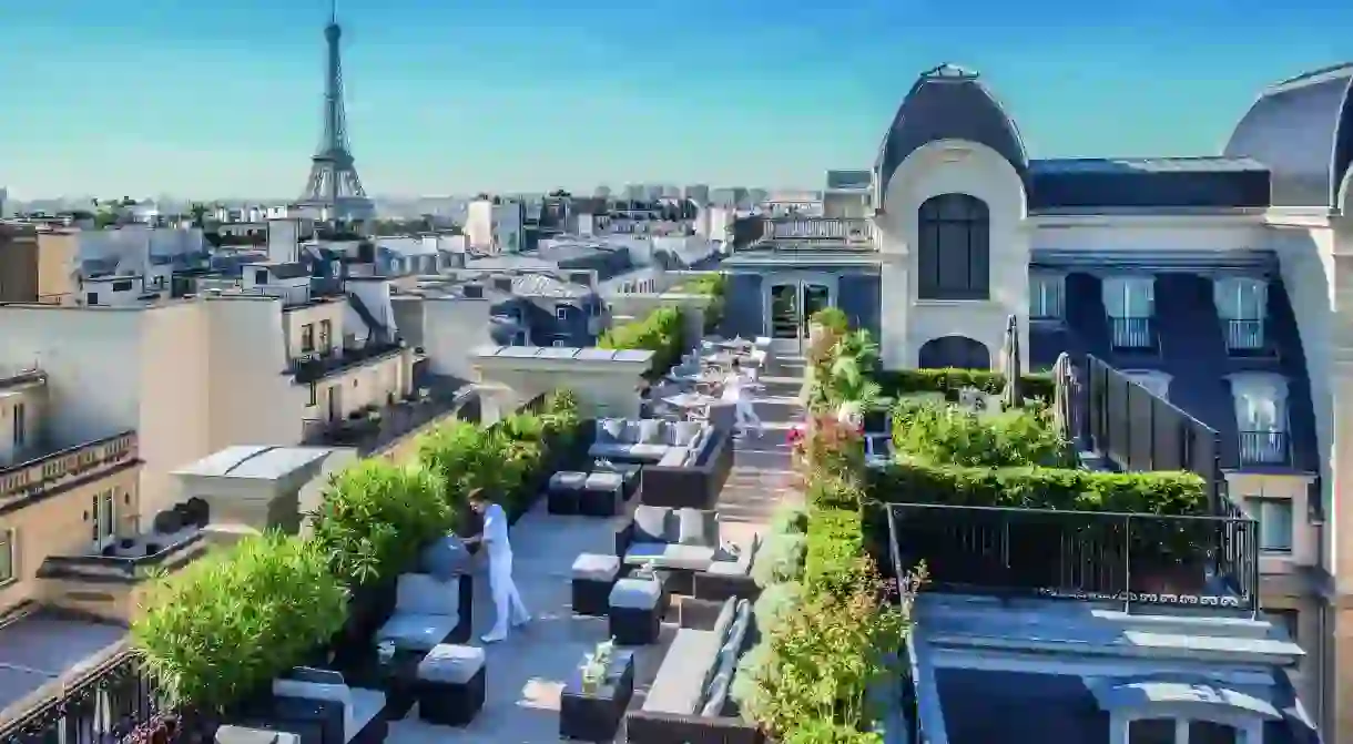 L’Oiseau Blanc is the crown jewel of the Peninsula Paris, with panoramic rooftop views