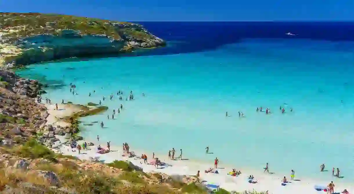 The Pelagie Island of Lampedusa, in the Mediterranean, is a beach-lovers paradise of white sands, clear waters and hidden coves.