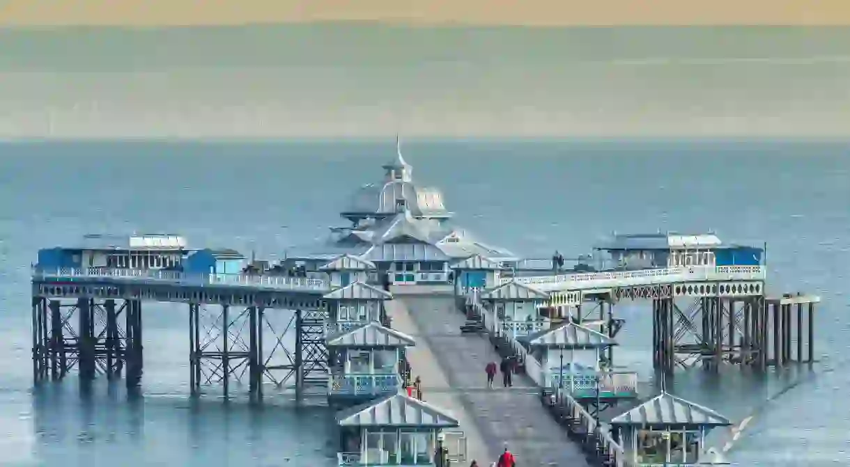 The Victorian-style pier is one of the main landmarks and most popular attractions in the coastal town of Llandudno, North Wales