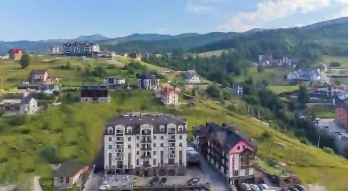 Marion Spa Hotel is a plush choice, and some rooms have balconies with views over the slopes