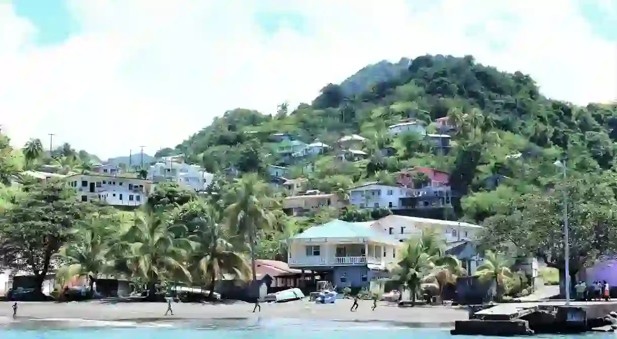 A typical coastal village on the island of St Vincent