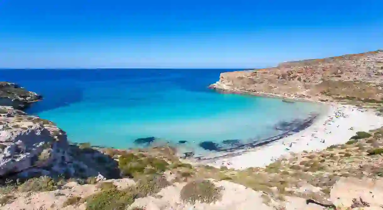 Rabbit Beach, with its turquoise waters, is one of Lampedusas finest stretches of sand