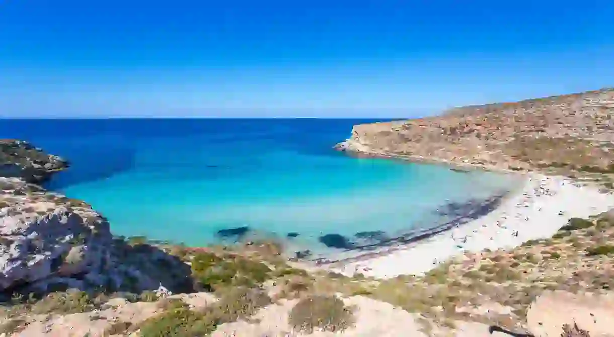 Rabbit Beach, with its turquoise water and white sands, is one of Lampedusas finest