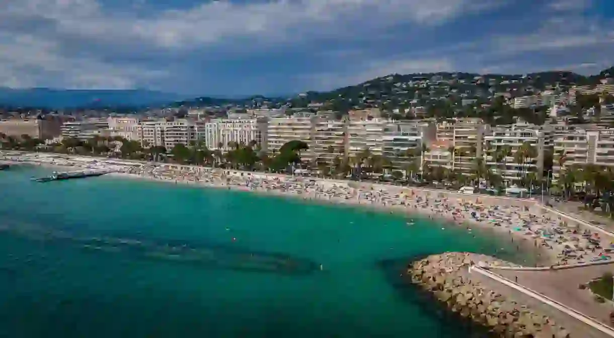 Cannes is famous for its beaches along the Côte d’Azur