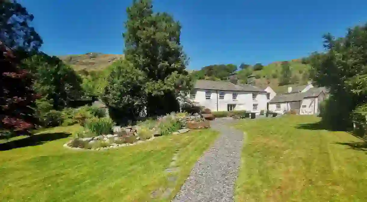 Seatoller House sits amid lush traditional gardens close to Scafell Pike