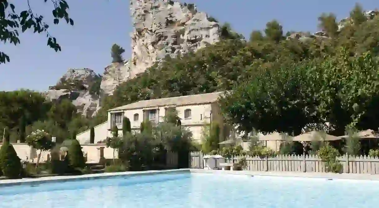 Eat at the famous Oustau de Baumanière restaurant at Baumanière Les Baux de Provence