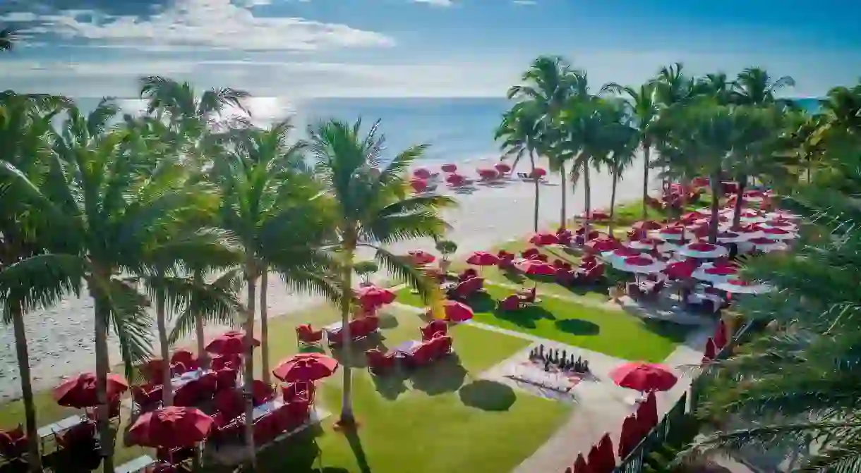 At the Acqualina Resort in Miami, you can enjoy the Florida sun on the beach