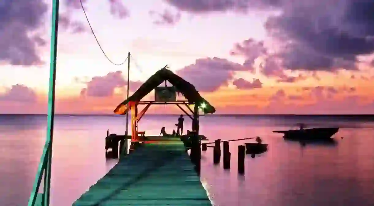 Pigeon Point is a stunning spot to watch the sunset on Tobago