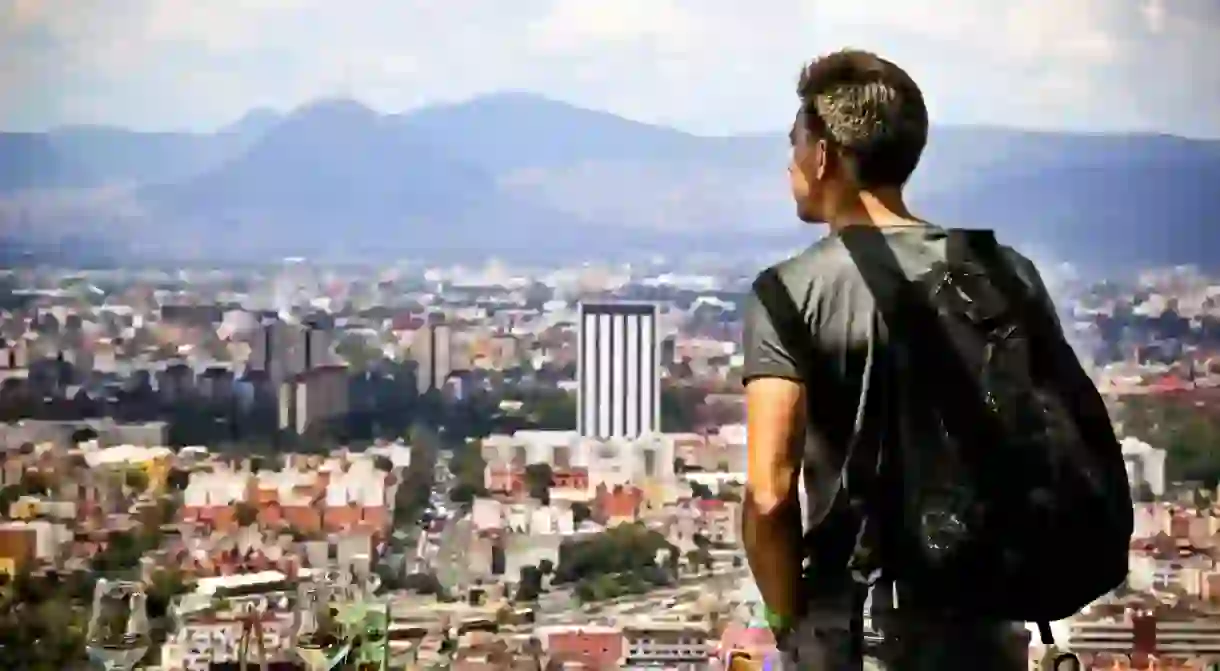 Taking in Mexico City from atop a skyscraper