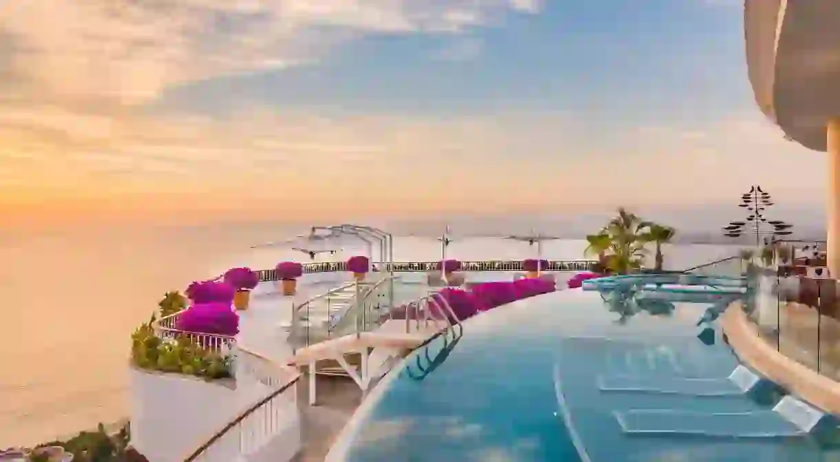 The pool at the Grand Miramar in Puerto Vallarta offers stunning views over Banderas Bay