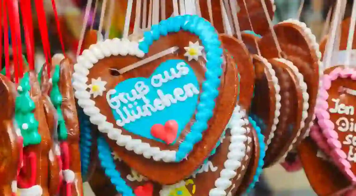 Fill up on a traditional heart-shaped gingerbread at one of Bavarias many Christmas markets