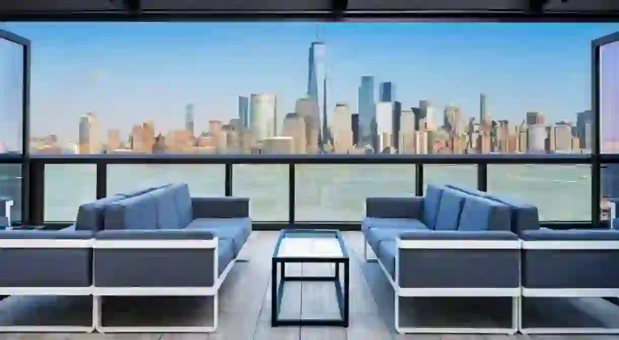 Youll get stunning views of the Manhattan skyline at some of these properties near the Statue of Liberty