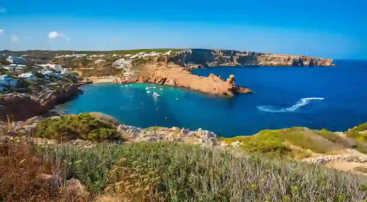 Cala Morell Bay in the Ciutadella de Menorca municipality of Minorca