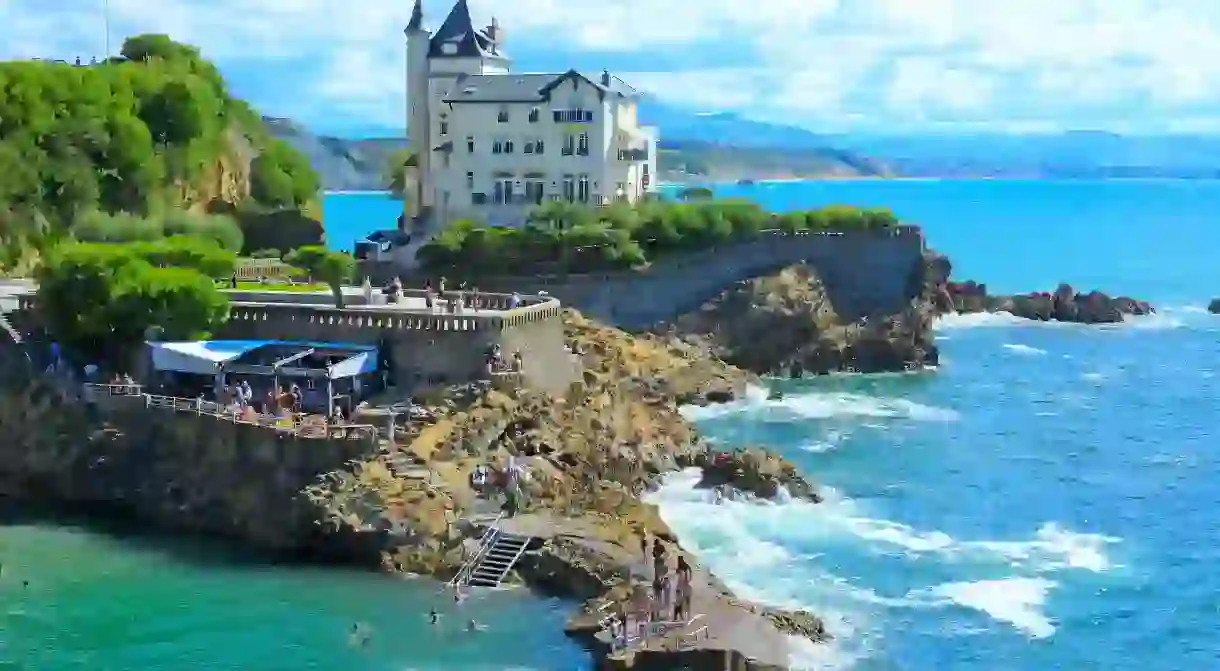 The waters by Villa Belza and Port Vieux in Biarritz invite you in for a swim