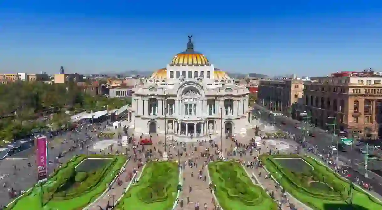 The Palacio de Bellas Artes in Alameda Central Park is one of the top attractions in Mexico City