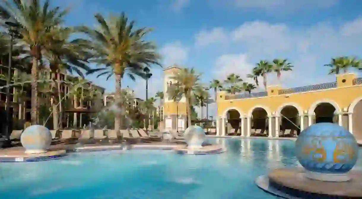 The Hilton Grand Vacations at Tuscany Village has two pools and a host of other facilities