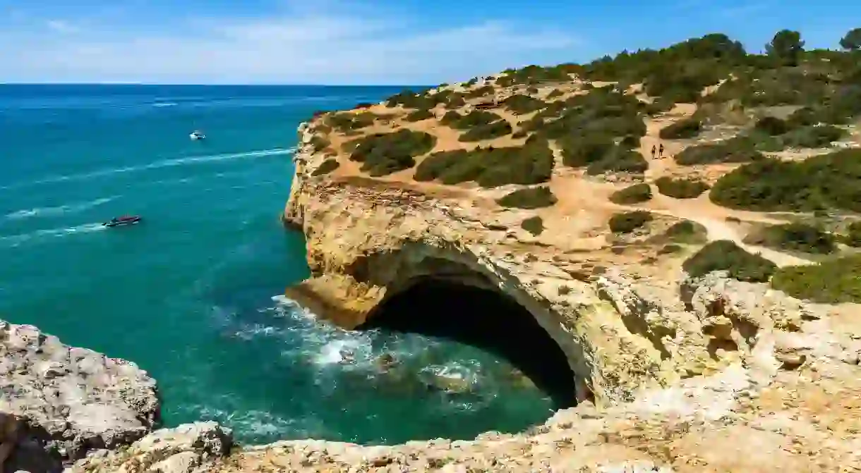 The cave of Algar de Benagil, a popular spot for a day trip not far from Praia da Rocha