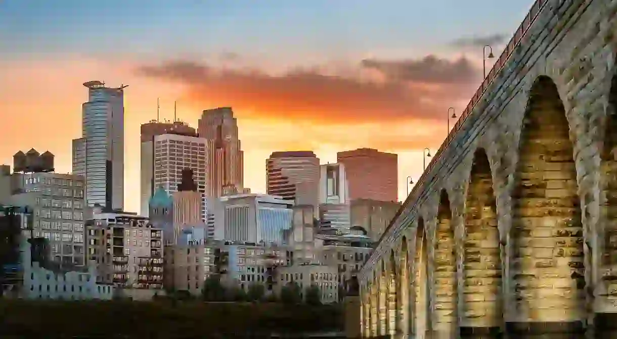 After a busy day at Valleyfair, chill out and watch the sun set over the Minneapolis skyline