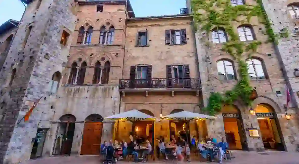 Piazza della Cisterna is a stunning place to stop and eat