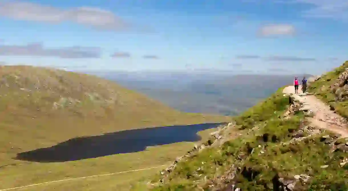 Hike along a trail like this on Ben Nevis in the heart of the Scottish Highlands