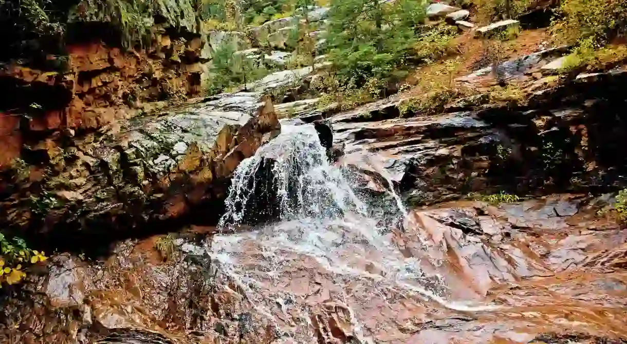 The Broadmoor Seven Falls is a series of waterfalls with an 181ft (55m) drop altogether